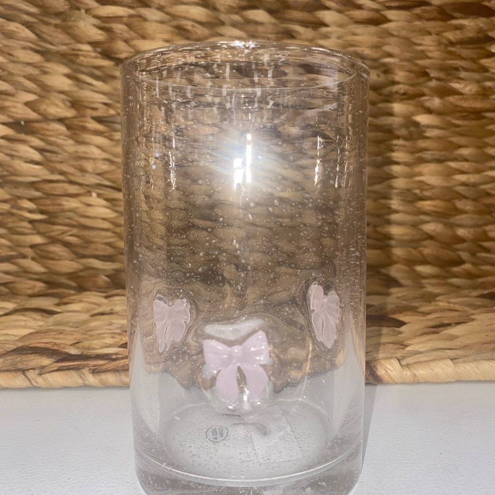 Pink Bow icon glass cups